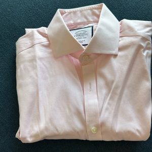 Charles Tyrwhitt Pink Dress Shirt Super Slim Fit size 15.5/35